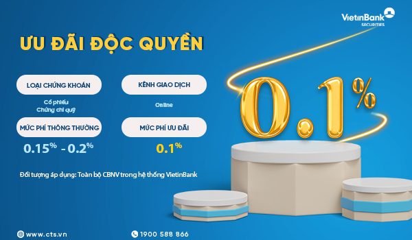 Ưu đãi độc quyền dành riêng cho cán bộ nhân viên trong hệ thống VietinBank