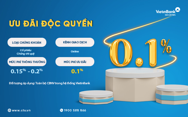 Ưu đãi độc quyền dành riêng cho cán bộ nhân viên trong hệ thống VietinBank